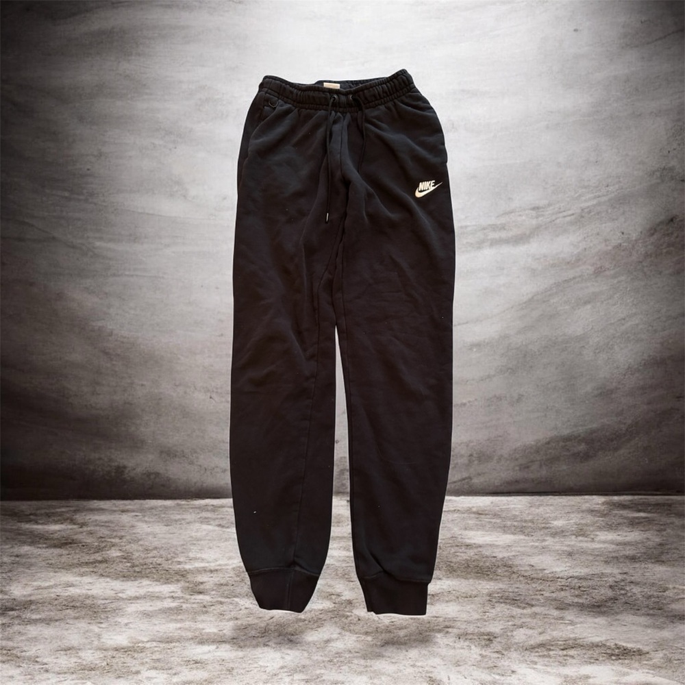 Nike Black Jogger Sweatpants with White Swoosh